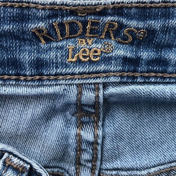 Riders By Lee Women's Capri Jeans Size 32x28 Measured Blue Denim Cropped Casual - Picture 9 of 11